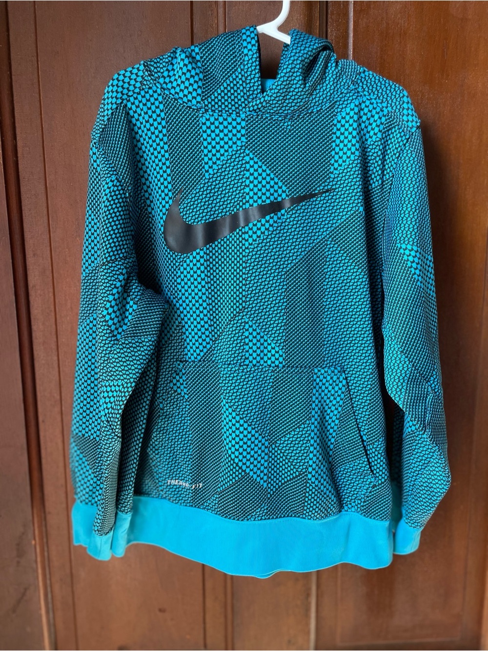 Nike Therma-fit boys medium blue / black athletic hoodie